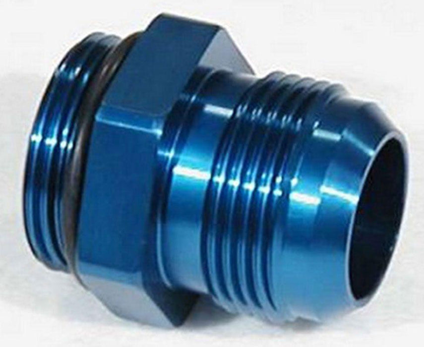 Meziere Water Pump Fitting, #16AN O-Ring To #16AN Flare, Blue Finish (MZWP16016B)