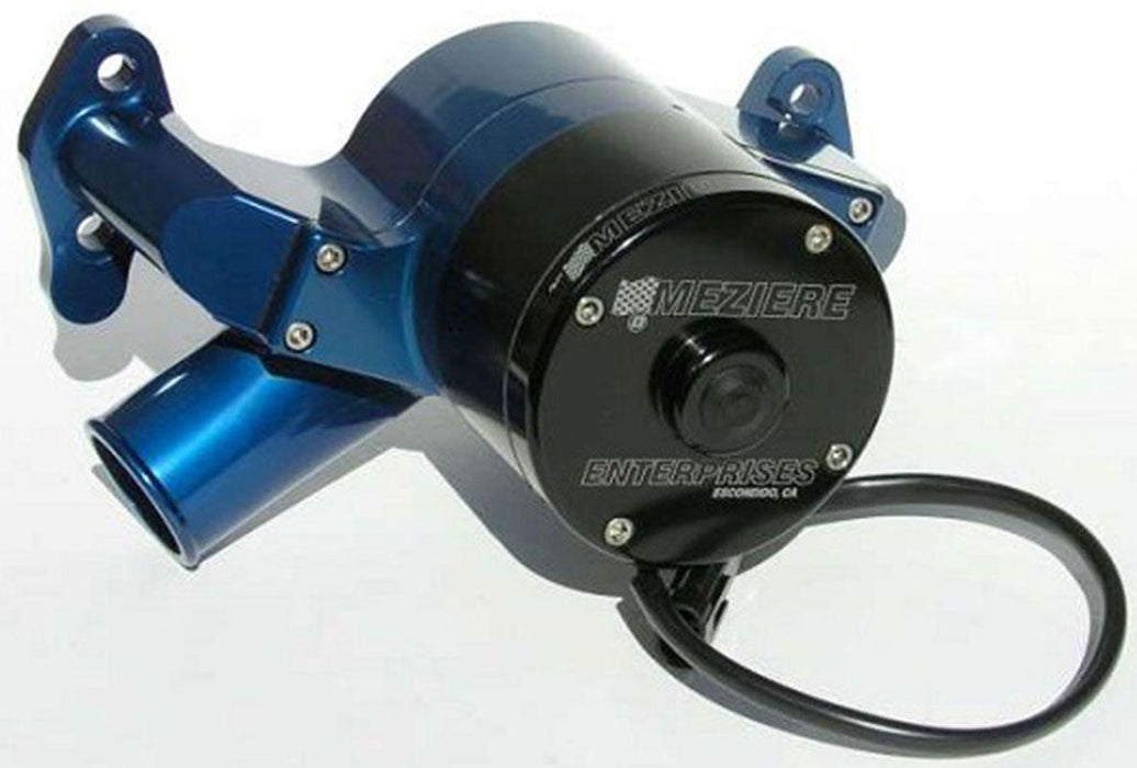 Meziere Electric Water Pump, Fits Small Block Chev, High Flow Style, Blue Finish (MZWP301B)