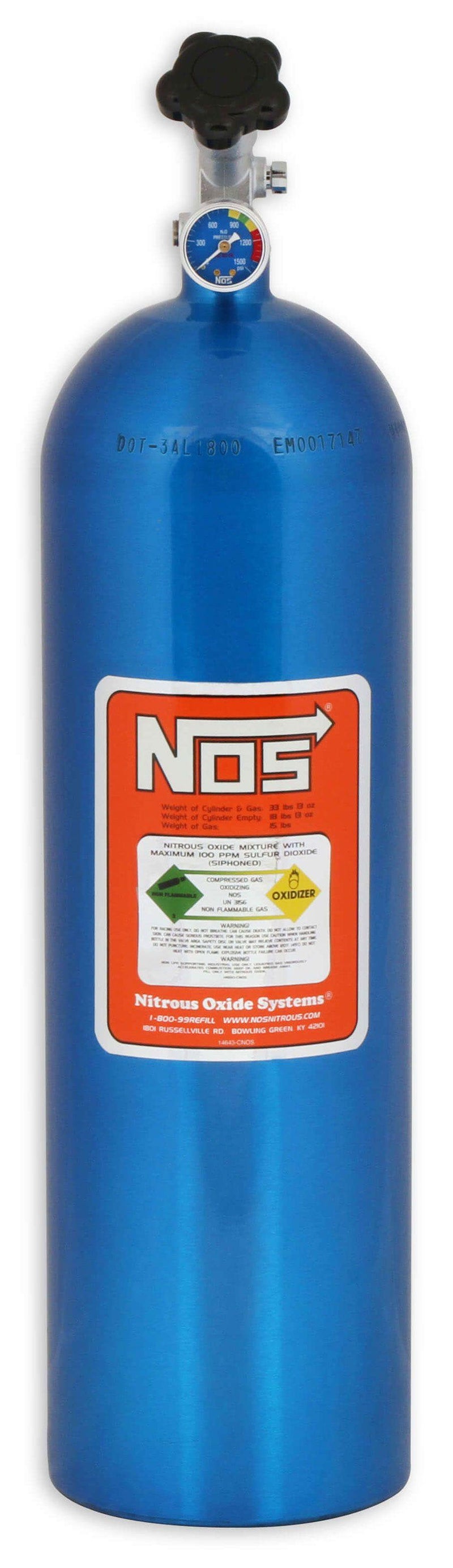 NOS Nitrous Bottle 15-lb. (Electric Blue) (NOS14750) NOS14750