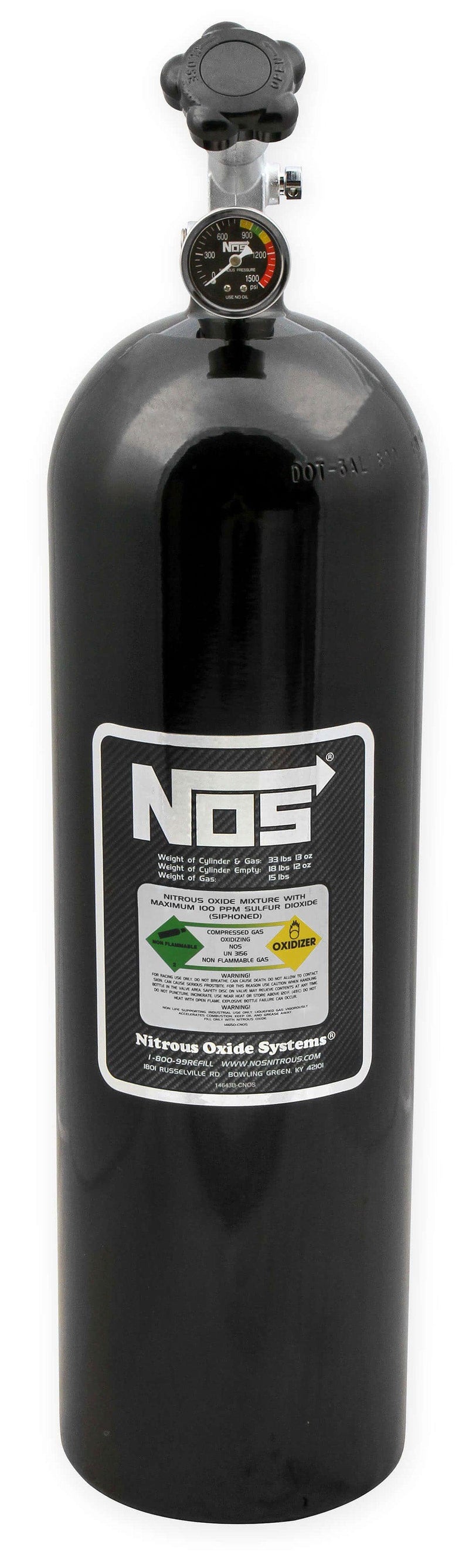 NOS Nitrous Bottle 15-lb - Black (NOS14750B) NOS14750B