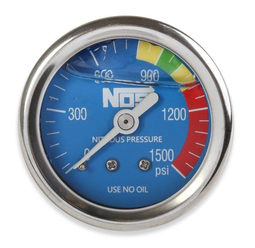 NOS 1-1/2" Liquid Filled Nitrous Pressure Gauge, Blue - Automotive - Fast Lane Spares
