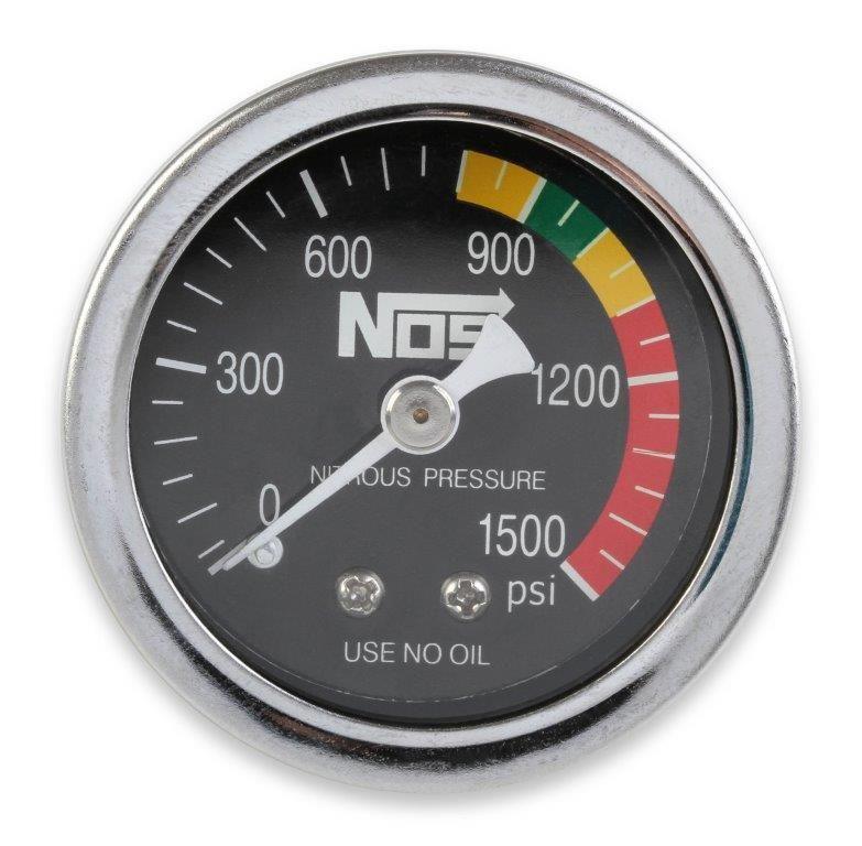 NOS 1-1/2" Nitrous Pressure Gauge, Black (NOS15925)