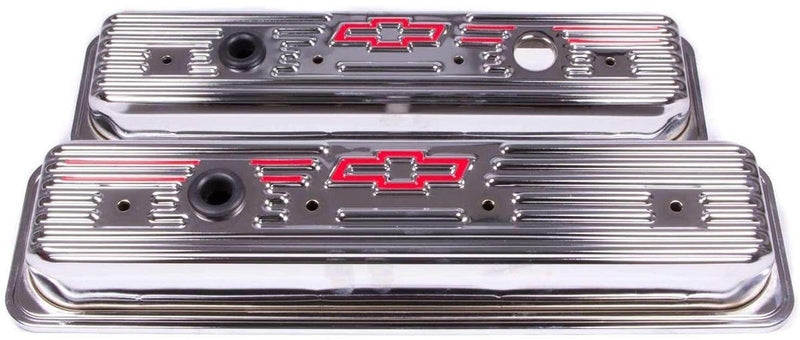 Proform Stamped Valve Covers with Bowtie Logo (Centre Hold-Down) Chrome (PR141-107) PR141-107