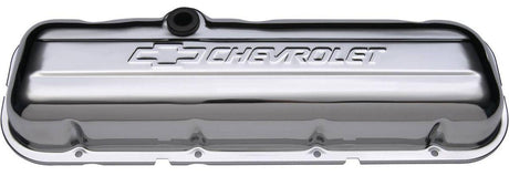 Proform Stamped Valve Covers with Chevrolet Logo (Short Style with Baffle) Chrome (PR141-114) PR141-114
