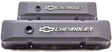 Proform Die Cast Valve Covers with Chevrolet Logo (Tall Style) Black Crinkle Finish (PR141-119) PR141-119