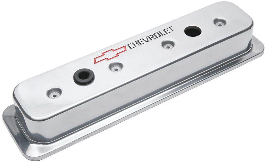 Proform Die Cast Valve Covers with Chevrolet Logo (Centre Hold-Down) Chrome (PR141-130) PR141-130