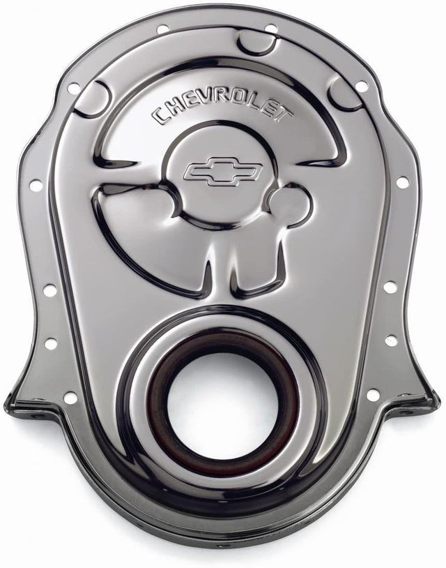 Proform Stamped Steel Timing Cover Chrome with Bowtie Logo (PR141-216) PR141-216