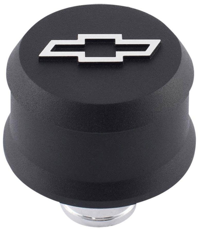 Proform Slant Edge Aluminium Valve Cover Breather Push-In Style - Black Crinkle (PR141-858) PR141-858