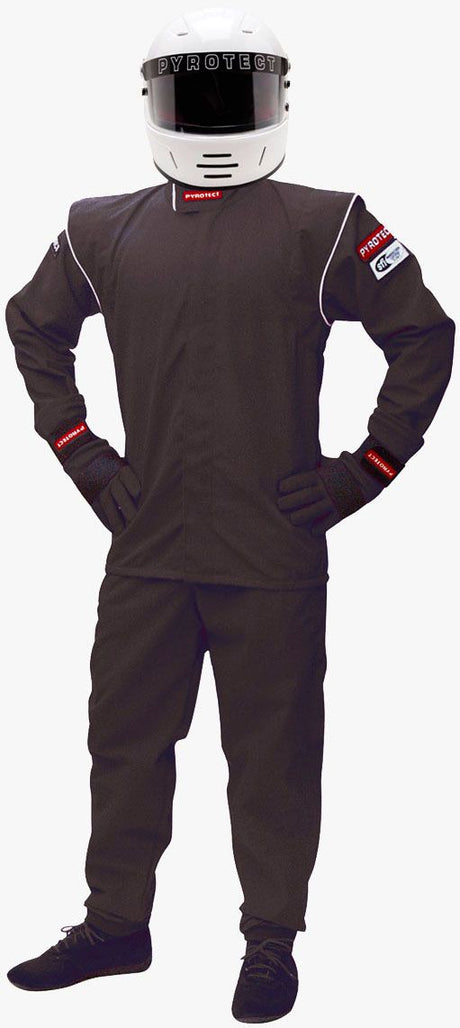 Pyrotect Junior Deluxe Two Piece Single Layer SFI-1 Jacket, Black (PYJJ100120)