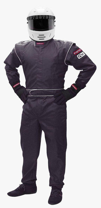 Pyrotect Junior DX1 One Piece Black Racing Suit (Small 6-8) (PYJSDX1111)