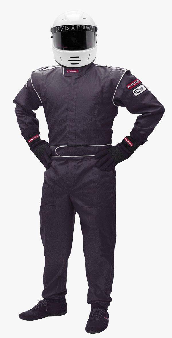 Pyrotect Junior DX1 One Piece Black Racing Suit (Medium 8-10) (PYJSDX1201) PYJSDX1201