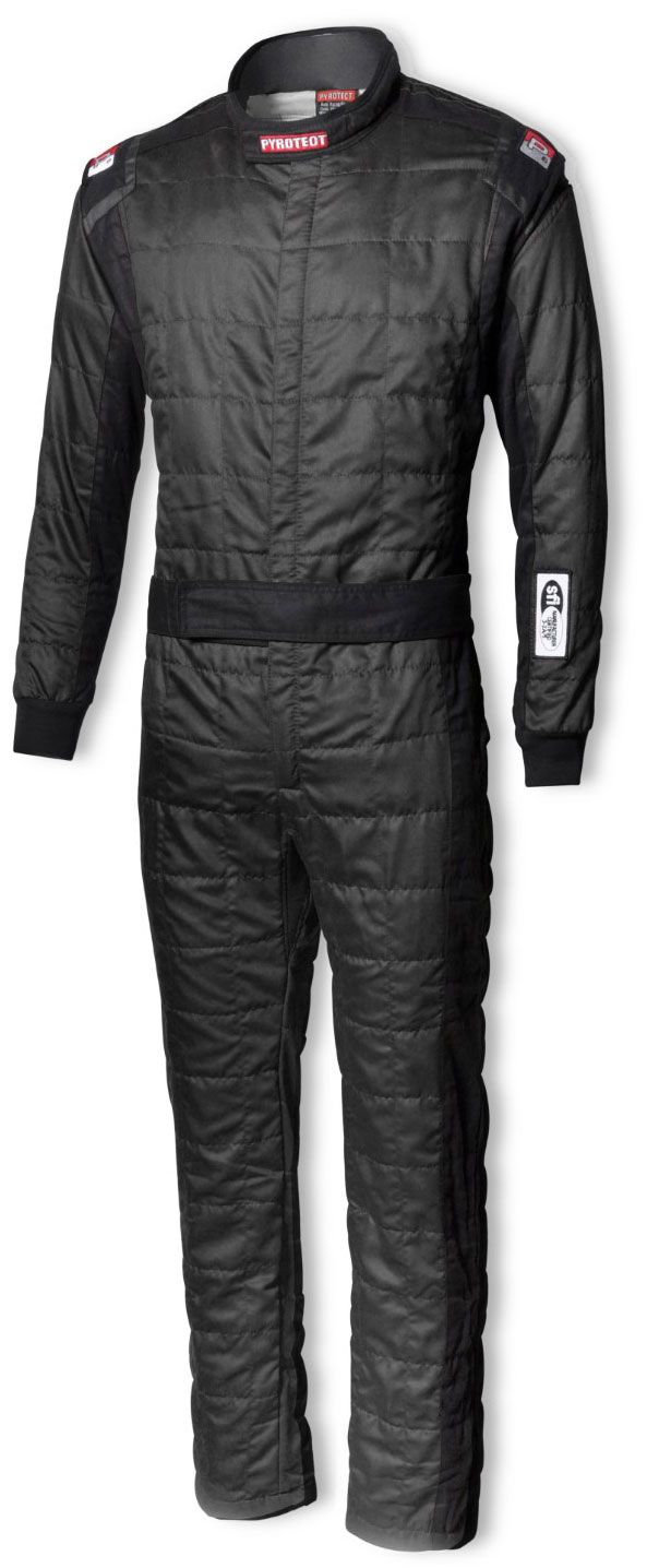 Pyrotect Sportsman Deluxe One Piece 2-Layer SFI 3.2A/5 Race Suit, Black (PYRS200320)