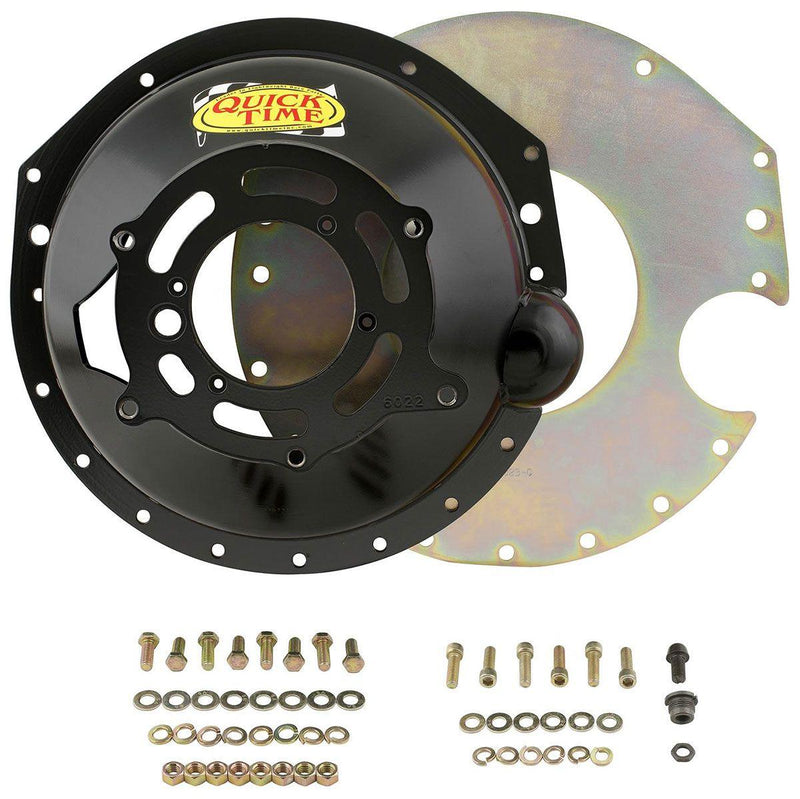 Quick Time Bellhousing, 11 in. Clutch, 153/168 Tooth Flywheel, 6.29 in. Height, Manual Transmission, Steel, Black, For Chevrolet, Each (QTRM-6022) QTRM-6022