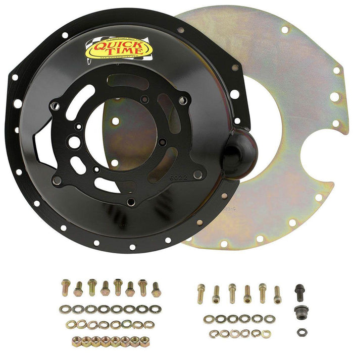 Quick Time Bellhousing, 11 in. Clutch, 153/168 Tooth Flywheel, 6.29 in. Height, Manual Transmission, Steel, Black, For Chevrolet, Each (QTRM-6022)