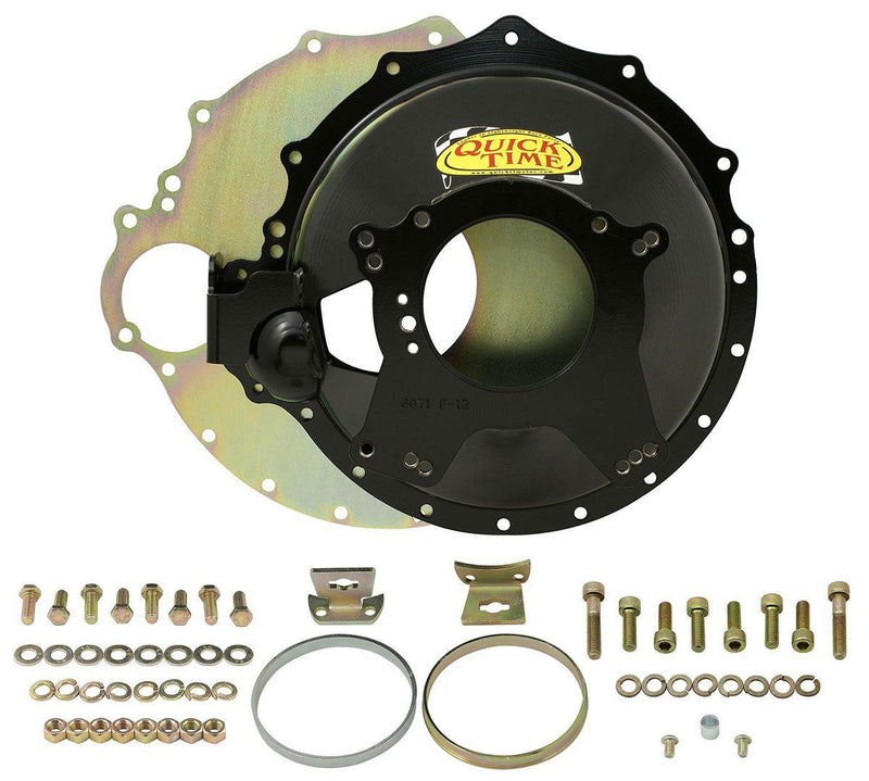 Quick Time Bellhousing, Hydraulic Clutch, 130 Tooth Flywheel, 7.3 in. Height, Manual Transmission, Steel, Black, SB Mopar, Each (QTRM-6071) QTRM-6071