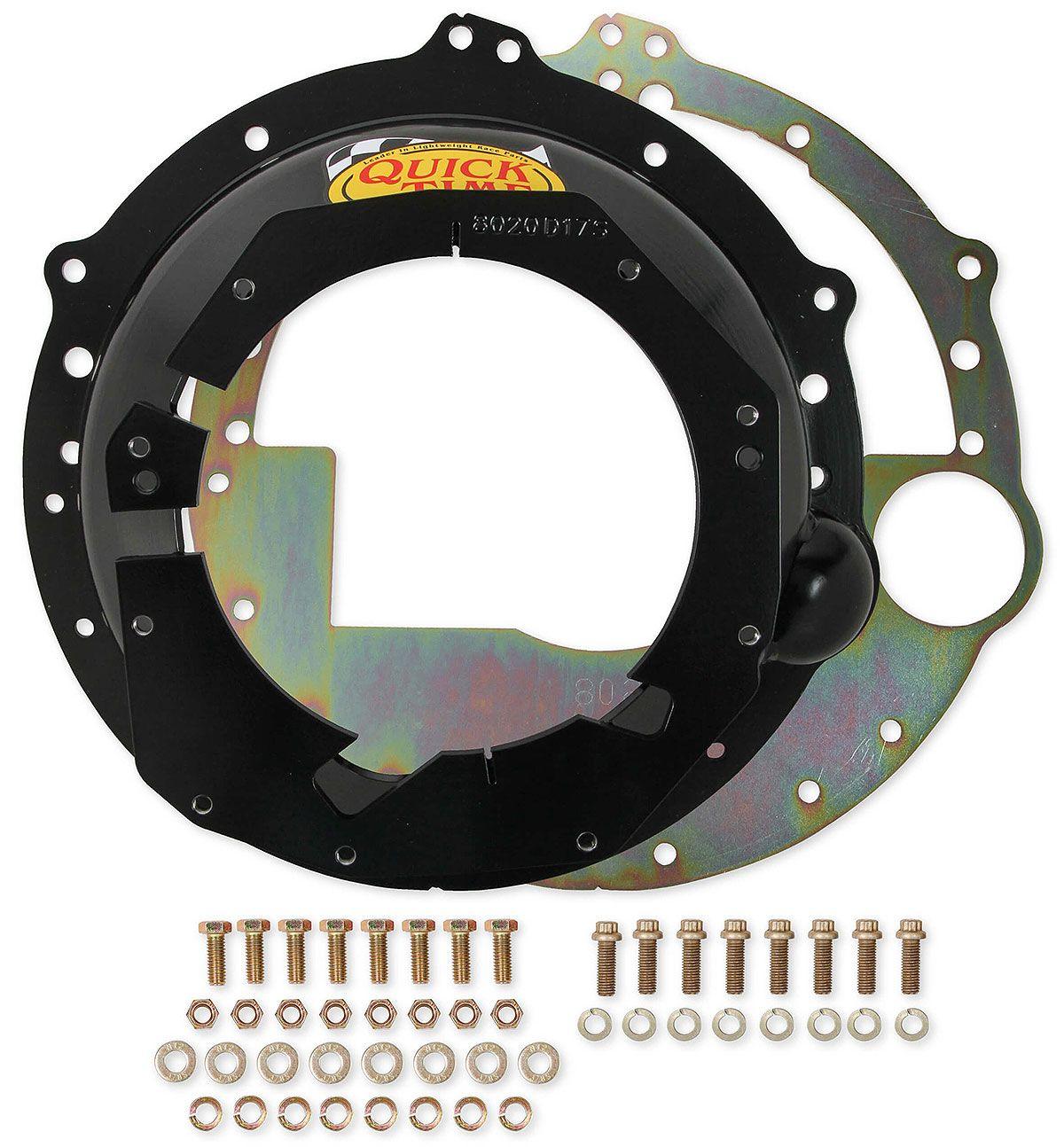 Quick Time Bellhousing, Hydraulic Clutch, 168 Tooth Flywheel, 5.5 in. Height, Manual Transmission, Steel, Black, For Chevrolet LS And Late Model LT, E (QTRM-8020) QTRM-8020