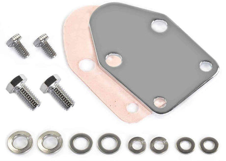 RPC Chrome Steel Fuel Pump Block Off Plate with Gasket (RPCR2057) RPCR2057
