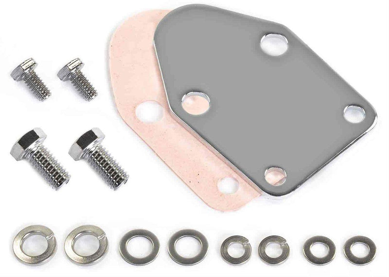 RPC Chrome Steel Fuel Pump Block Off Plate with Gasket (RPCR2057) RPCR2057