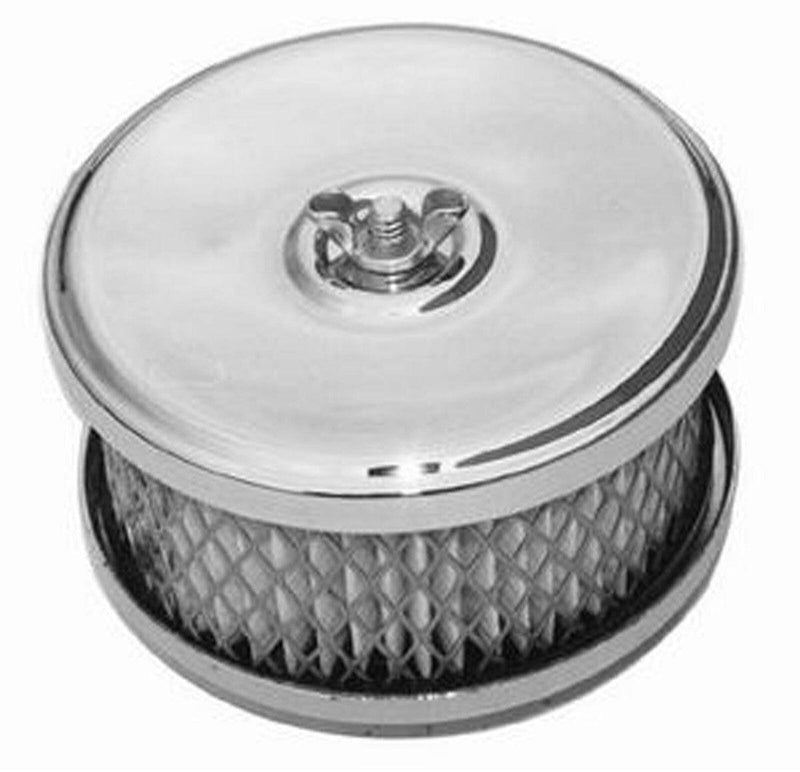 RPC Chrome Steel Dish Style Air Cleaner Set with Paper Element & Raised Base (RPCR2170) RPCR2170