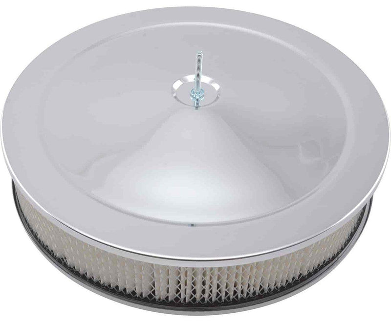 RPC 14" x 3" Chrome Top Muscle Car Style Air Cleaner with Recessed Base & Paper Element (RPCR2195)