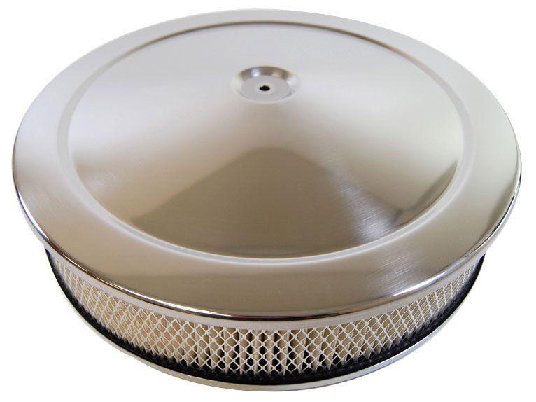 RPC 10" x 2" Chrome Steel Muscle Car Style Air Cleaner with Raised Base & Paper Element (RPCR2282) RPCR2282