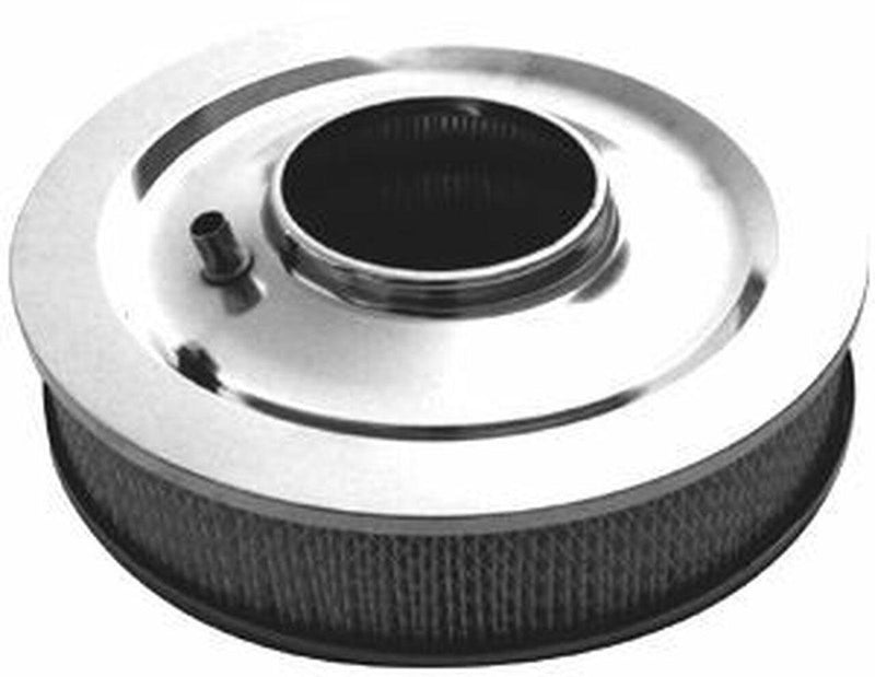RPC 14" x 3" Stainless Muscle Car Style Air Cleaner with Flat Base & Paper Element (RPCR3196) RPCR3196