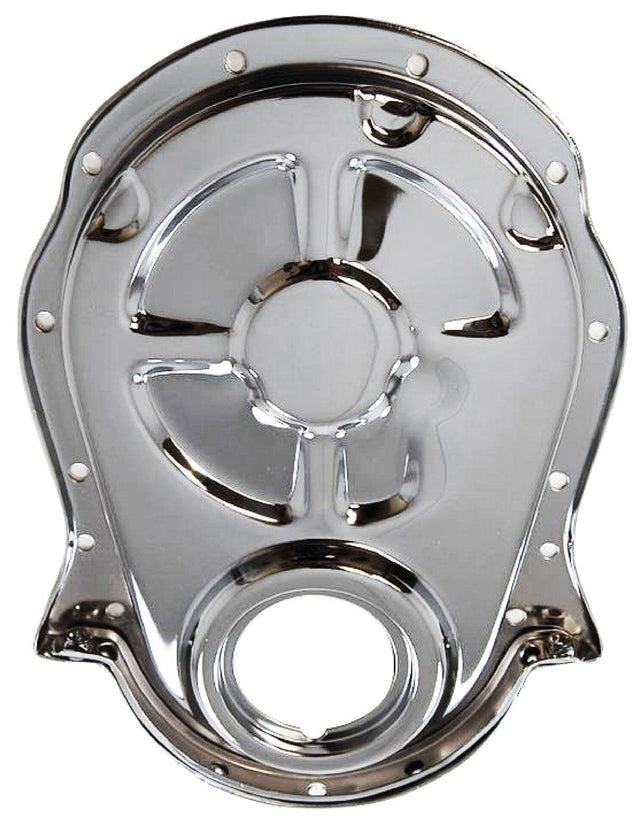 RPC Steel Timing Chain Cover, Chrome Finish, Will NOT Clear Double Roller Timing Chains (RPCR4935) RPCR4935