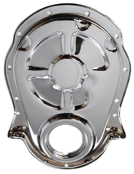 RPC Steel Timing Chain Cover, Chrome Finish, Will NOT Clear Double Roller Timing Chains (RPCR4935)