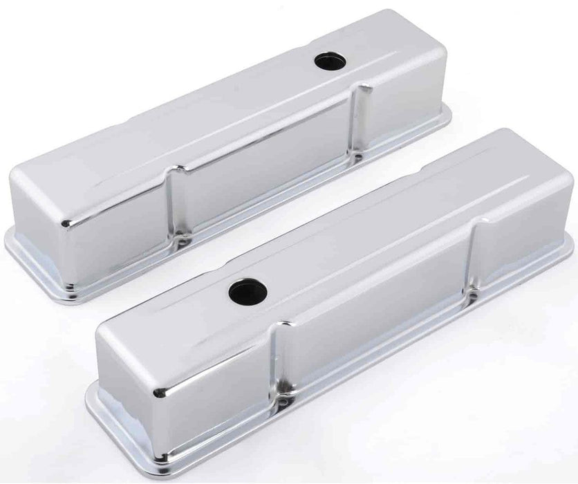 RPC Chrome Steel Valve Covers, Tall 3-5/8", Non Baffled (RPCR4962)