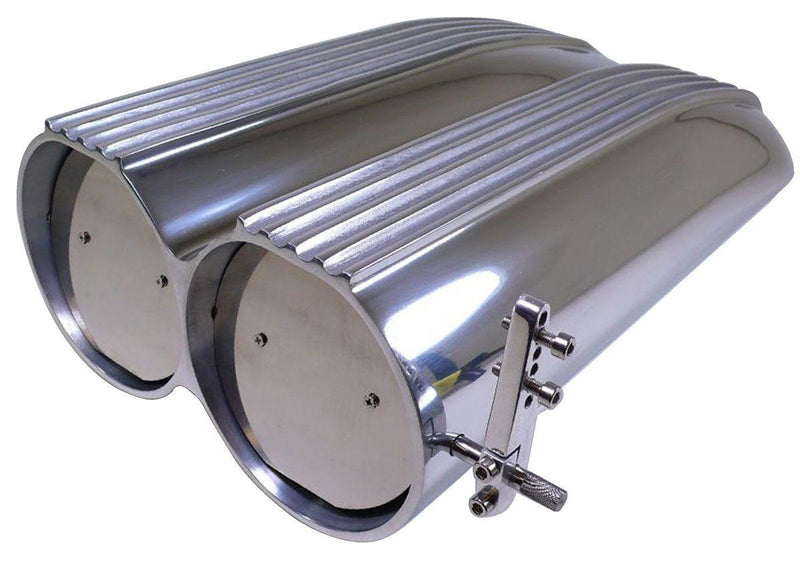 RPC Polished Aluminium "Shot Gun" Hood Scoop with Paper Element, Finned Style (RPCR5234) RPCR5234