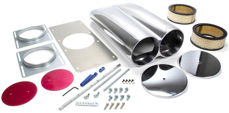 RPC Polished Aluminium "Shot Gun" Hood Scoop with Paper Element, Plain Style (RPCR5236) RPCR5236