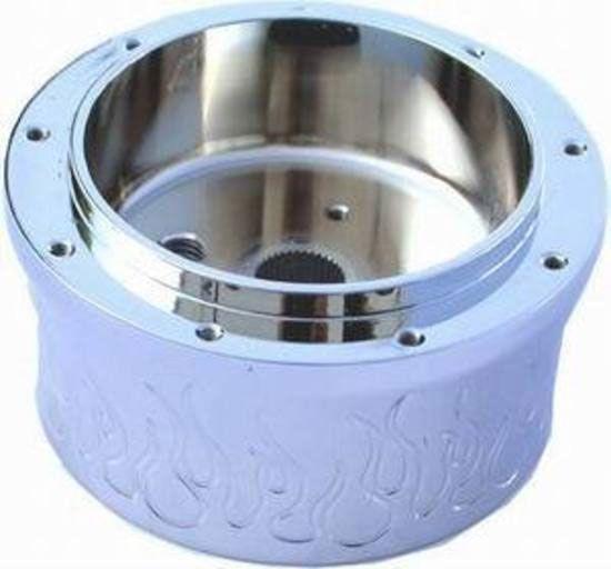 RPC Chrome Aluminium Steering Wheel Adapter, Flame Style, 3-1/4" ID (RPCR5702) RPCR5702
