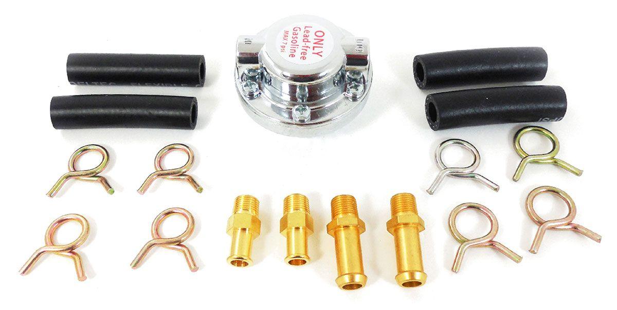 RPC Chrome Universal Fuel Regulator Complete with 5/16" & 3/8" Connectors (RPCR5857)