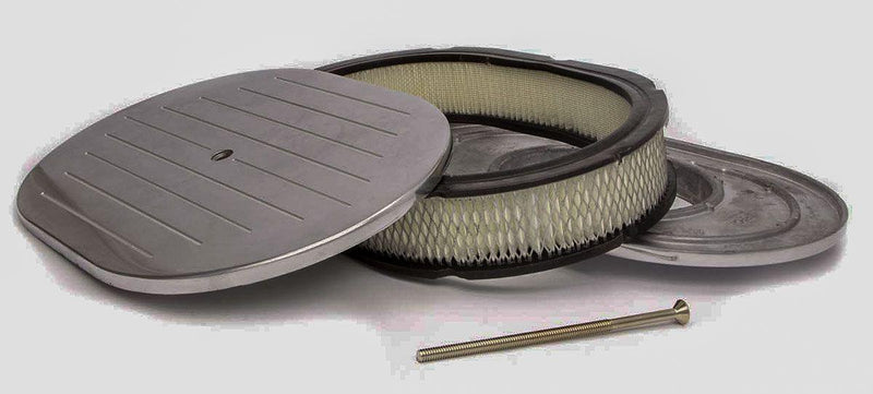 RPC Chrome Aluminium 12" Oval Air Cleaner with Paper Element, Ball Milled Style (RPCR6020C) RPCR6020C