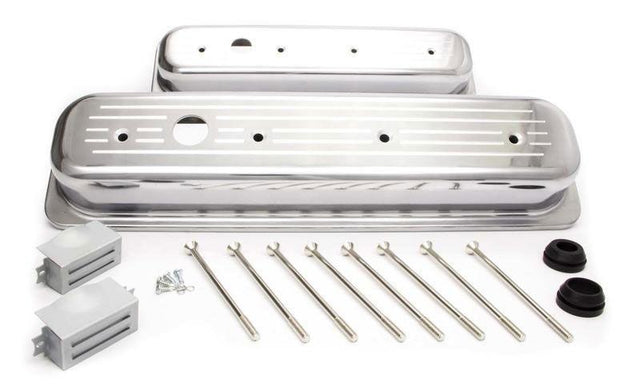 RPC Ball-Milled Aluminium Center Bolt Valve Covers Short Profile (Polished) (RPCR6037) RPCR6037