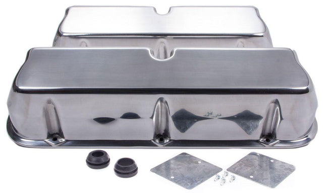 RPC Aluminium "Tall" Valve Covers (Baffled) without Breather Hole, Plain Polished Finish (RPCR6170) RPCR6170