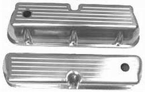 RPC Aluminium "Tall" Valve Covers (Baffled) with Breather Hole, Polished Ball Milled Finish (RPCR6172) RPCR6172