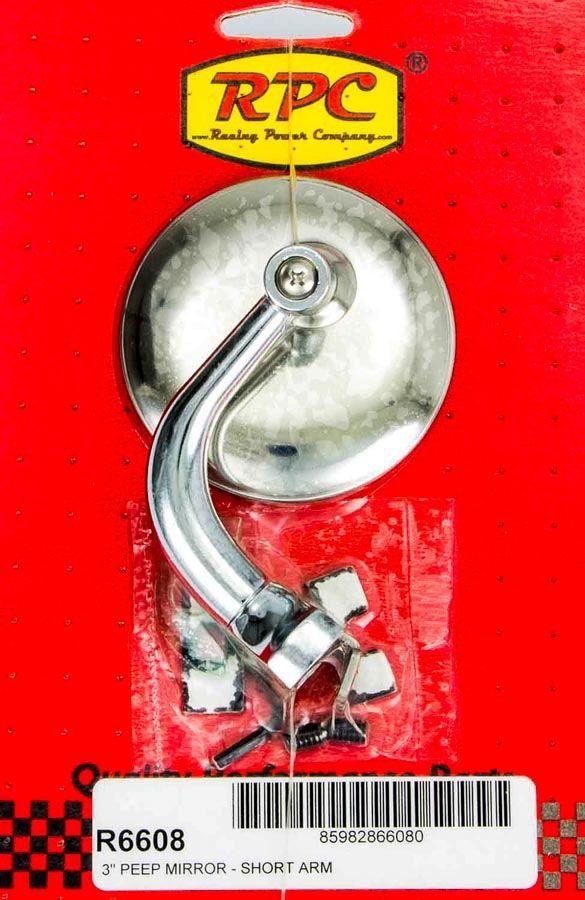 RPC Chrome Steel Peep Mirror with Short Arm 3" Dia (RPCR6608) RPCR6608