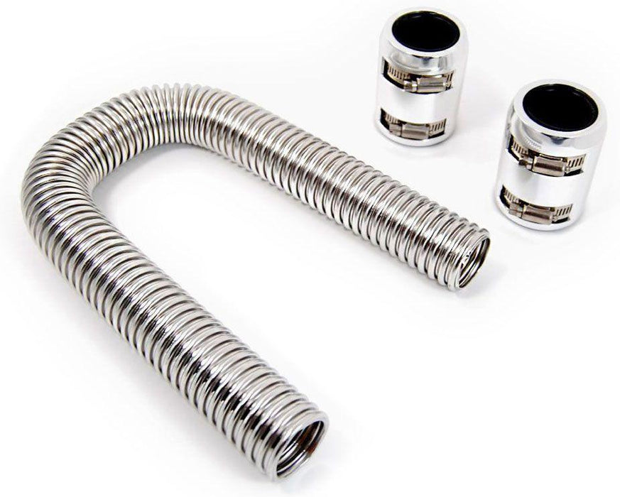 RPC Stainless Steel Radiator Hose Kit, 36" Hose Length with Polished End Caps (RPCR7307)