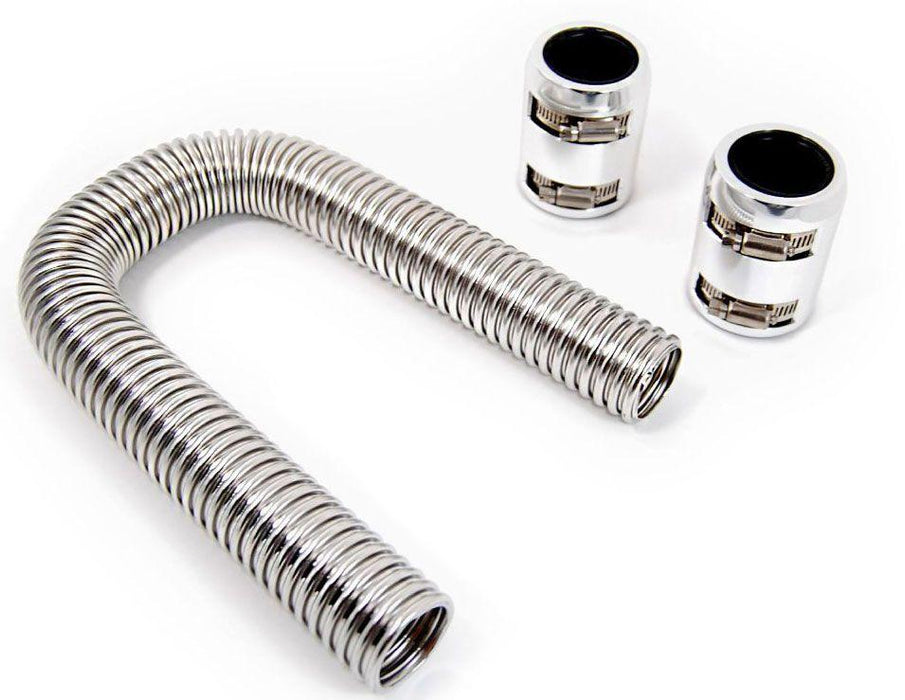 RPC Stainless Steel Radiator Hose Kit, 48" Hose Length with Polished End Caps (RPCR7310)