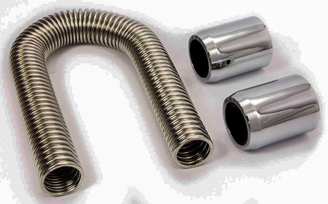 RPC Stainless Steel Heater Hose Kit, 44" Hose Length with Polished End Caps (RPCR7313) RPCR7313