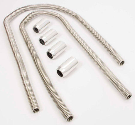 RPC Stainless Steel Radiator Hose Kit, 44" Hose Length with Chrome End Caps (RPCR7314) RPCR7314
