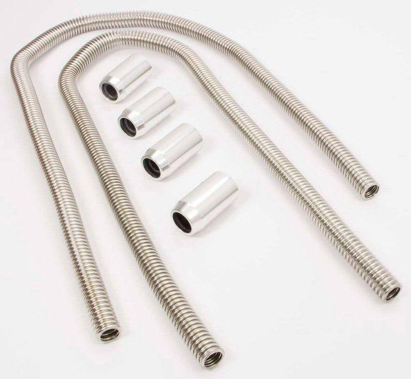 RPC Stainless Steel Radiator Hose Kit, 44" Hose Length with Chrome End Caps (RPCR7314) RPCR7314