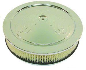 RPC 14" x 3" Flame Muscle Car Style Round Air Cleaner, Dominator Base with Paper Element (RPCR8199) RPCR8199