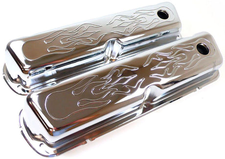 RPC Chrome Steel Flamed Valve Covers (RPCR8237) RPCR8237