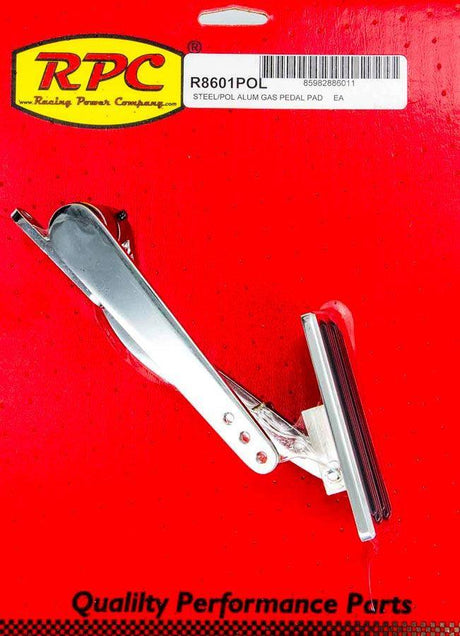 RPC Aluminium Throttle Pedal with Rubber Insert (Polished Finish) (RPCR8601POL) RPCR8601POL
