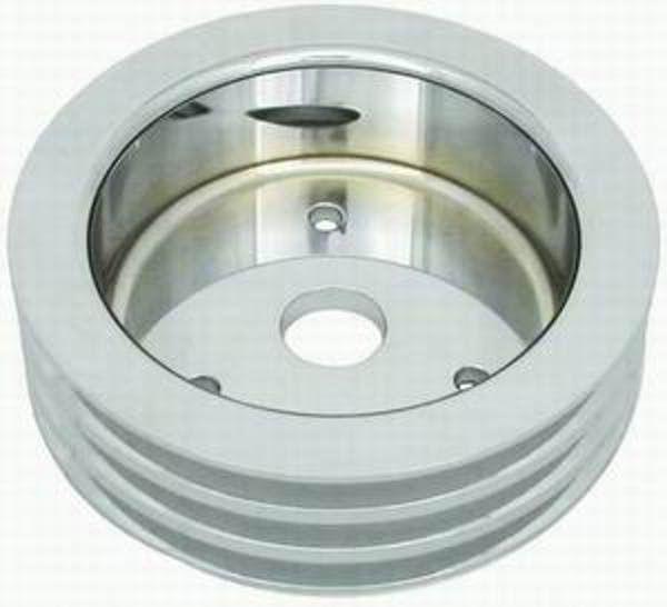 RPC Polished Aluminium Crankshaft Lower Pulley, Triple Groove, 6.60" Dia, 1.75" Bolt Circle (RPCR8858POL) RPCR8858POL