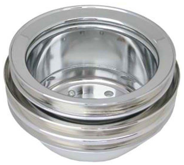 RPC Chrome Steel Crankshaft Lower Pulley, Tripple Groove 6-3/4" Dia, 3-1/2" Deep (RPCR8972)