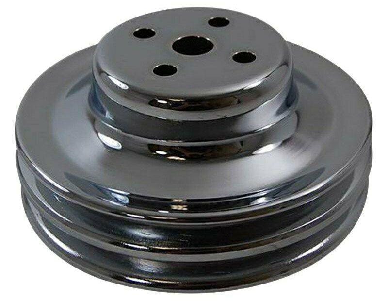 RPC Chrome Steel Water Pump Upper Pulley, Double Groove Groove 6-7/8" Dia, 2-1/4" Deep (RPCR8975)