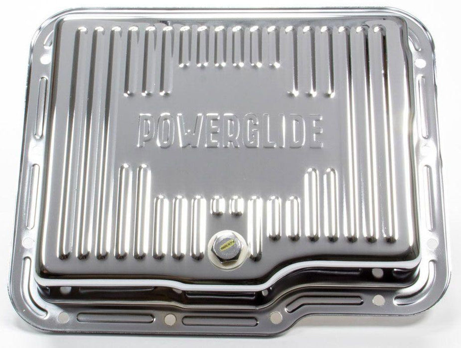 RPC Chrome Steel Chev Powerglide Transmission Pan, Finned (RPCR9124)